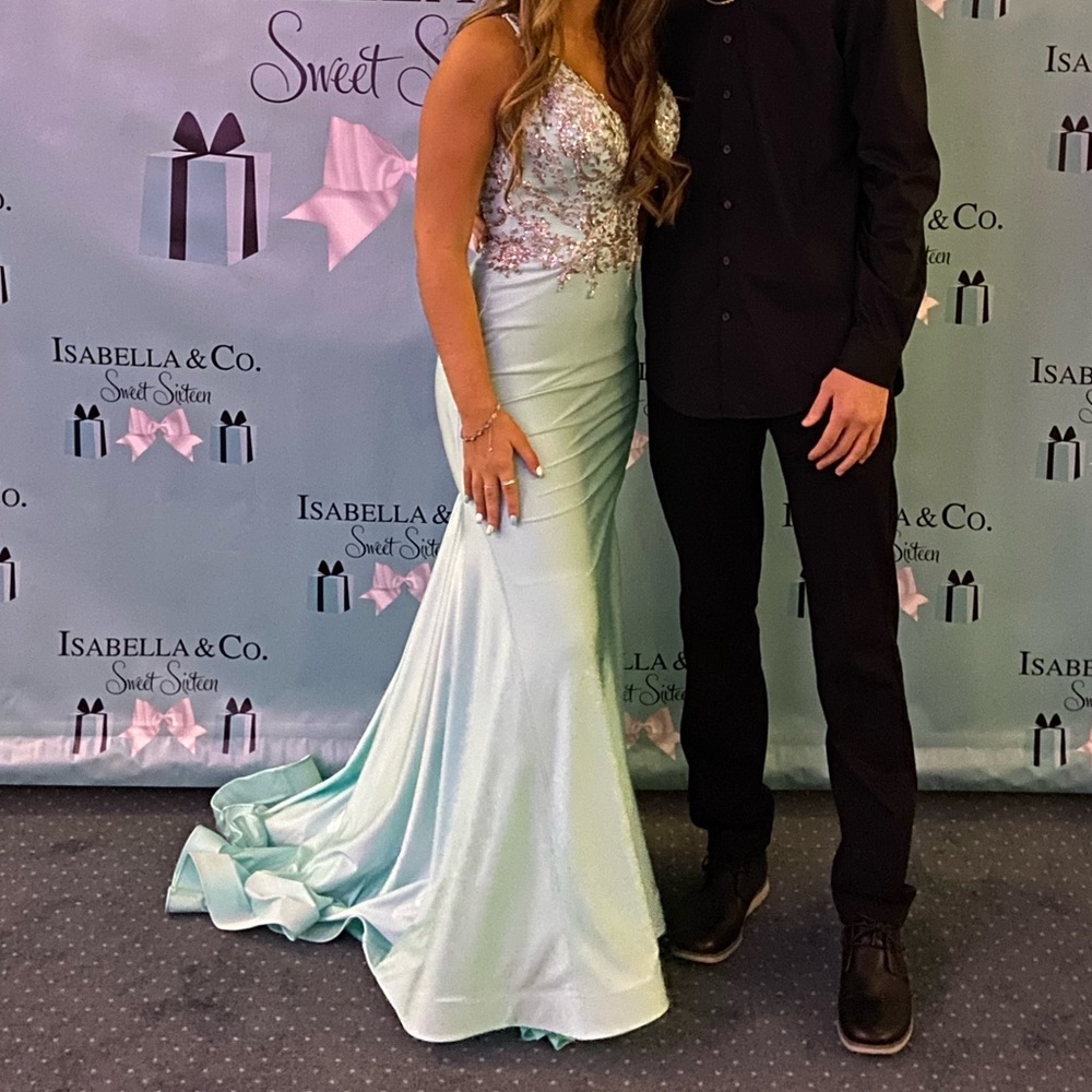 Blue Mermaid Dress by Tiffany Designs
